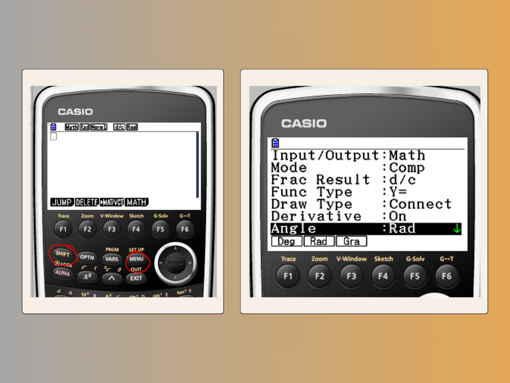 Math exam. Calculators. Check the modes